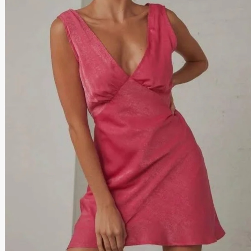 Peppermayo hot pink Audrey Vintage Slip Dres